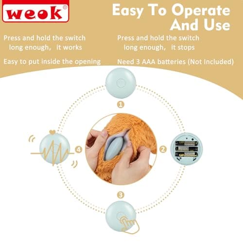 Heartbeat Puppy Toy, Comfort Cuddler Pillow, Dog Anxiety Relief Calming Aid,Heartbeat Stuffed Toy for Dogs,Puppy Heartbeat Toy Sleep Aid,Dog Heartbeat Toy for Pet