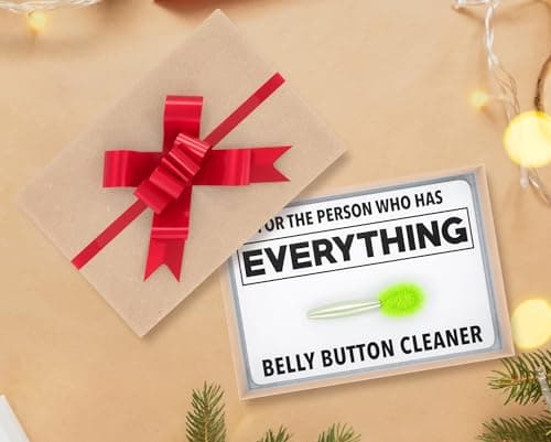Funny Gifts Belly Button Lint Brush, Christmas Gag Gifts for Adults, Men, Women, Boyfriend, Husband, White Elephant, Secret Santa, Prank Gift for Person who has Everything (Green/Kraft)