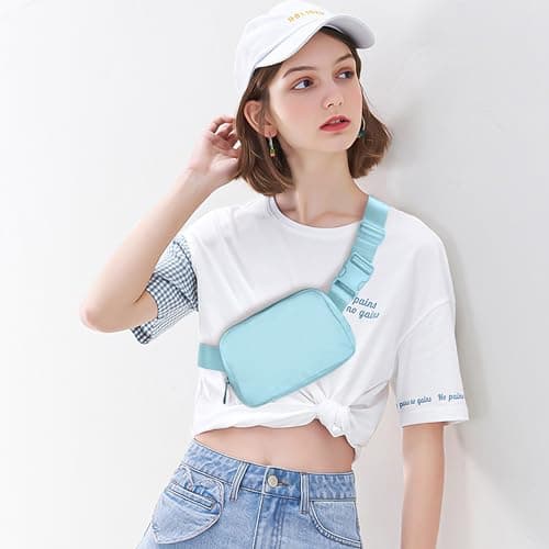 Belt Bag Fanny Pack Crossbody Bags for Women Fashion Waist Packs with Adjustable Strap Gifts for Women Men Teen Girls (Icing Blue)