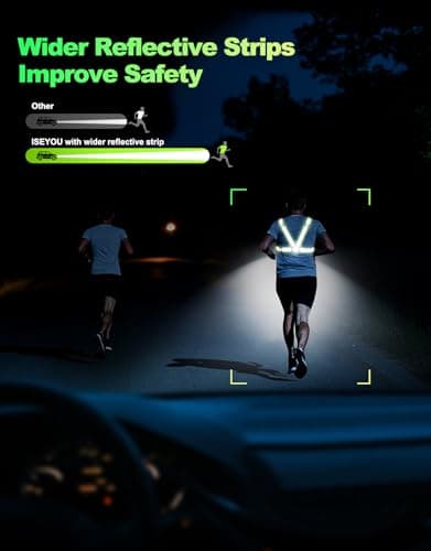 Running Lights for Runners, 500 Lumens Running Light with 45° Adjustable Tilt, 360° Reflective Vest & IPX4 Waterproof Rechargeable Light Up Gear for Night Walking/Cycling/Jogging/Hiking