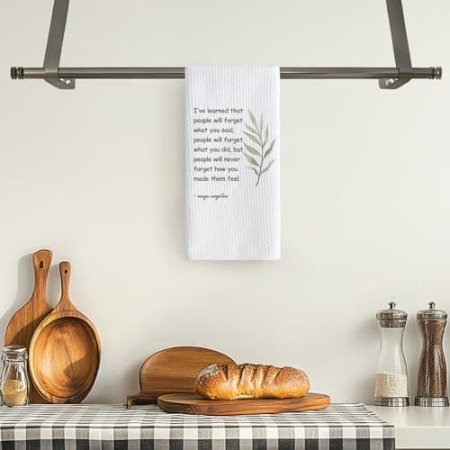 TNUW Hostess Gifts Kitchen Towels - Hostess Gifts for Women,Inspirational Quote Soft and Absorbent Kitchen Tea Dish Hand Towels 16″×24″(White)