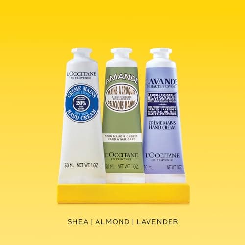 L’Occitane Hand Cream Classics 3-Piece Gift Set, Moisturizing Skincare Trio, Nourishing Creams for Dry Hands, Nails, and Cuticles, Travel-Sized, Vegan