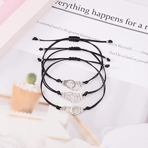 GBTBYS 2/3/4 PCS Best Friend Bracelet for Women Men, Matching Bracelets for Couples, Partners in Crime Bracelets, Handcuff BFF Friendship Bracelet Birthday Gifts for Her Him