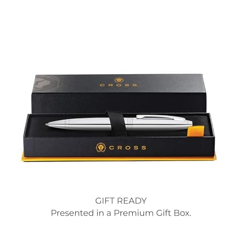 Cross Calais Refillable Ballpoint Pen Presented in a Luxury Gift Box - Medium Point, Black Ink, Polished Chrome