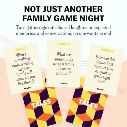 TALES 150 Conversation Cards, Family Edition, Perfect for Family Games for Adults, Teens, and Kids, Family Dinners, Game Nights, Gifts, Holidays, and Gatherings, Prompts for Meaningful Connections