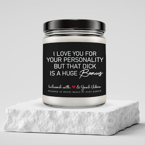 Candle Gifts for Men Funny, Boyfriend Candle, Made in USA, 9 oz, Funny Valentines Gifts for Boyfriend, Naughty Candles by Mint Sugar Candle Company