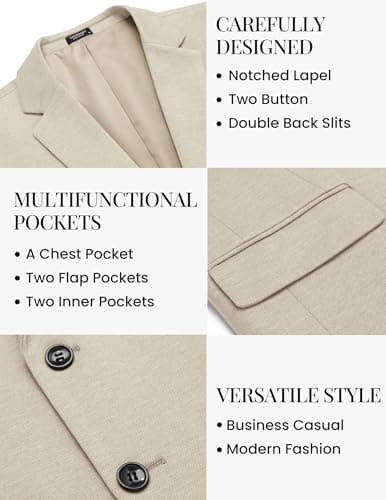 COOFANDY Mens Casual Blazer Knit Sport Coat Lightweight Two Button Suit Jacket