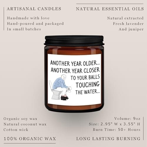 Birthday Gifts for Men Dad Boyfriend Him Husband Grandpa Brother Uncle Coworker Best Friend, Funny Present 65th 30th 75th 60th 40th 50th Birthday Gift Ideas, Happy Birthday Candles Unique Mens Gifts