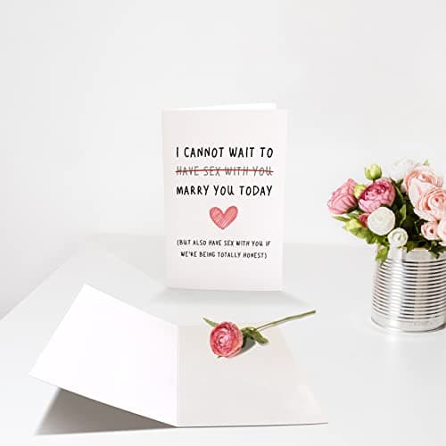 Chenive Naughty Wedding Day Card to Your Bride or Groom, Cheeky Wedding Gift for Partner, I Cannot Wait To Have Sex With You Marry You Today