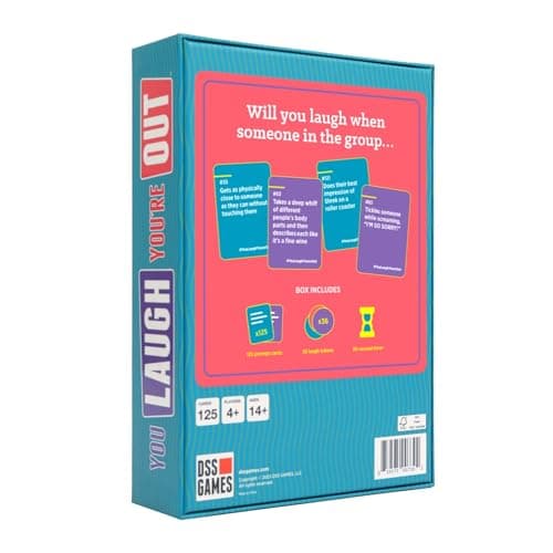 You Laugh You're Out A Party Game with Hilarious Charades Family Card Games for Adults & Kids, 125 Prompt Cards Fun Card Games for Family Game Nights, Gatherings, & Parties Ages 14+