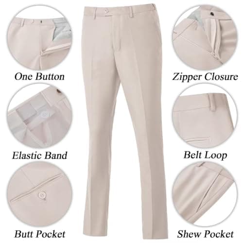 Mens Suit Slim Fit 3 Piece Double Breasted Suit Men Formal Tuxedo Set Casual Wedding Prom Groom Suits