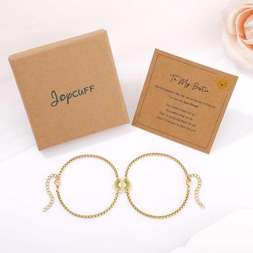 JoycuFF Friendship Bracelets Birthday Gifts for Women Friendship Best Friend Gift Matching Bracelets to My Bestie Sun Bracelet 2pcs