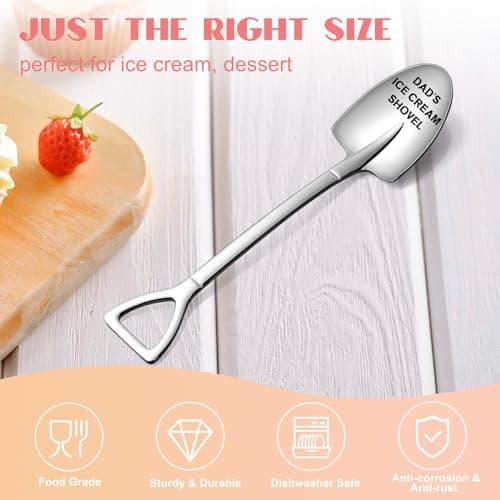 Fathers Day Gifts for Dad - Dads Ice Cream Shovel Spoon - Unique Personalized Funny Gifts for Dad Father in Law Father's Day Birthday Christmas Stocking Stuffers Small Presents from Daughter Son