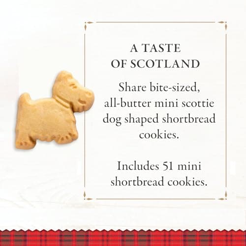 Walker’s All-Butter Mini Scottie Dog Shaped Shortbread - 51-Count Carton - Authentic Shortbread Cookies from Scotland