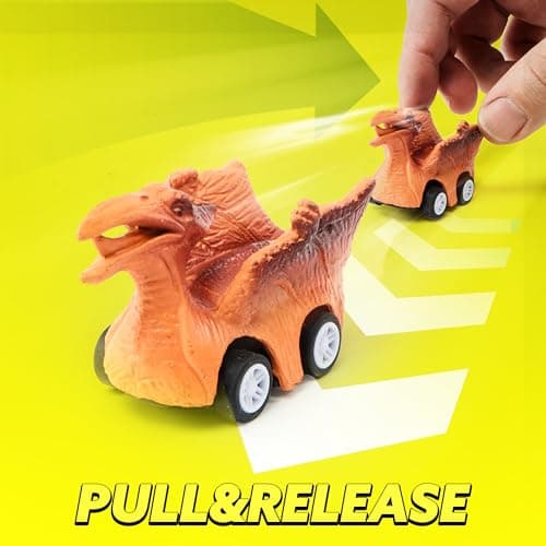 JOYIN 13 in 1 Dinosaur Toys for Kids 3-5, Dinosaur Truck with 12 Pull Back Cars, Birthday Gifts Toys for 3 4 5+ Year Old Boy, Transport Carrier Truck for Toddlers, Christmas Great Gifts for Grandkids