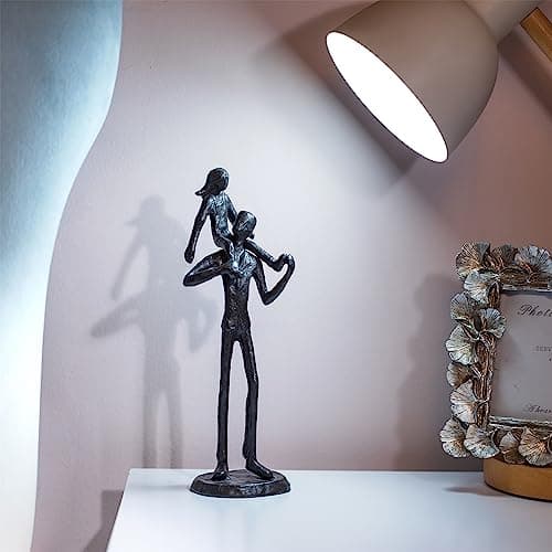 Sziqiqi Dad Gifts from Daughter: Dad Daughter Iron Figurine Father Daughter Decoration for Fathers Day Wedding Christmas Birthday Gifts Statue for Son Husband