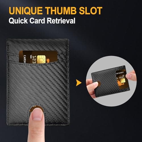 Wallets for Men Anti-theft Brush - Multi-Card Cash Clip Carbon Fibre Texture Ultra-thin Design Business Commuting Daily Carry Father's Day/Birthday Gift Preferred