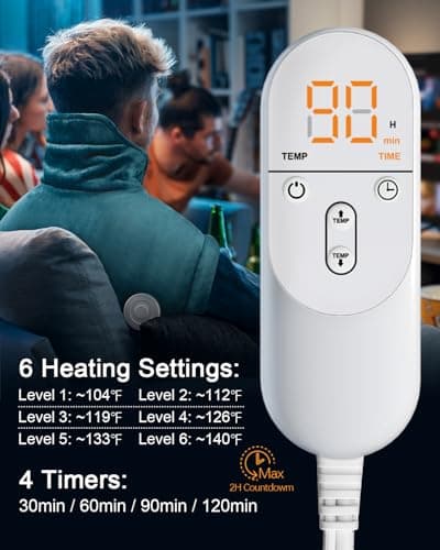 Heating Pad for Neck and Shoulder Pain Relief, Birthday Christmas Gifts for Women Mom Wife, 2lb Heated Neck Wrap Warmer for Daily Comfort, 6 Heat Settings 2 Hours Auto Shut Off, 17x23 inch, Blue