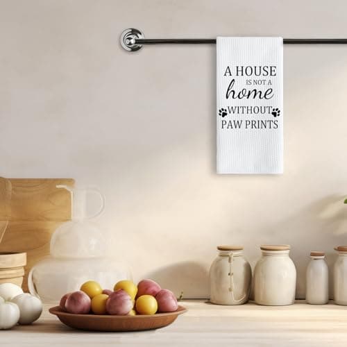 TNUW Dog Themed Gifts Kitchen Towels 16'24', Dogs Mom Gifts for Women, Dog Decorations for The Home, House Warming Gifts New Home, Paw Prints Kitchen Tea Hand Towels,