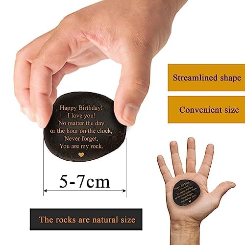 Decorative Stones Birthday Present for Husband, Boyfriend - Engraved Husband Birthdays Present from Wife - Decorative Accessories Happy Birthday Presents for Men - Cool Mens Birthday Present