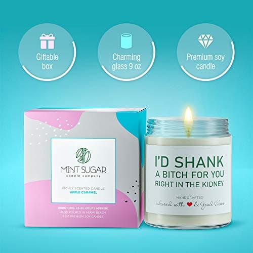 Best Friend Candle - Sister Candle - Funny Birthday Gifts for Women - Hand Poured in The USA - 9 oz - Bestie Gift - Cotton Wick, Cute Christmas Friendship Gifts Ideas, Valentines Day