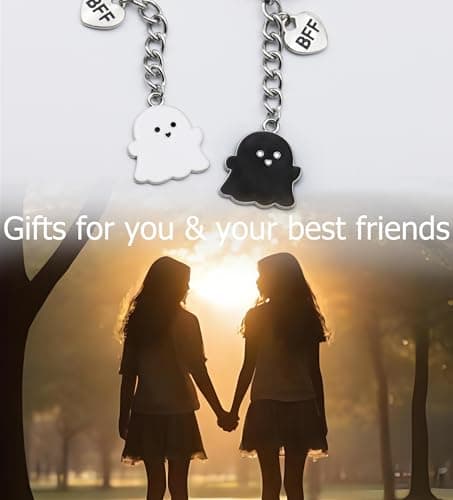 Best Friend Birthday Gifts for Women Funny Cute Ghost Keychain Bestie Gifts Long Distance Stuff for 2 with Card