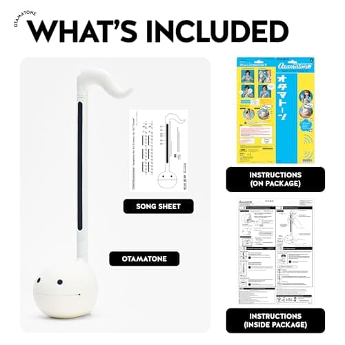 Otamatone Japanese Electronic Musical Instrument Portable Music Synthesizer from Japan by Maywa Denki Studio Award Winning, Educational Fun Gift for Children, Teens & Adults - White