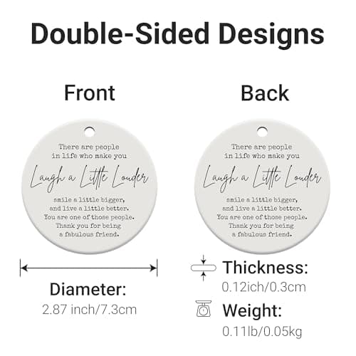 Friendship Gifts for Women, Best Friend, Funny, Work Besties, Sister, Friend Ornaments for Women, Ceramic Christmas Ornaments