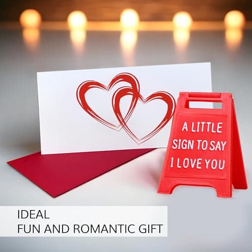 Mini Sign Valentine's Decoration Anniversary Present - Romantic I Love You Sign - Fun Boyfriend - Cute Birthday, Christmas, Wedding Gift for Girlfriend, Wife, Fiancee
