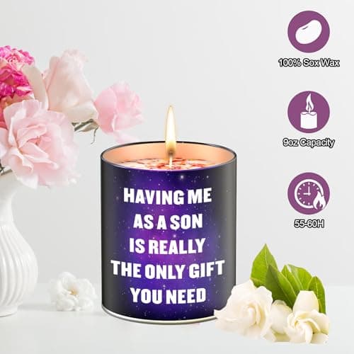 Mothers Day Gifts from Son,Gifts for Mom from Daughter, Son, Kids-Unique Mom Gift Ideas,Mama Candle, Dad Birthday, Gardenia Scented Candles