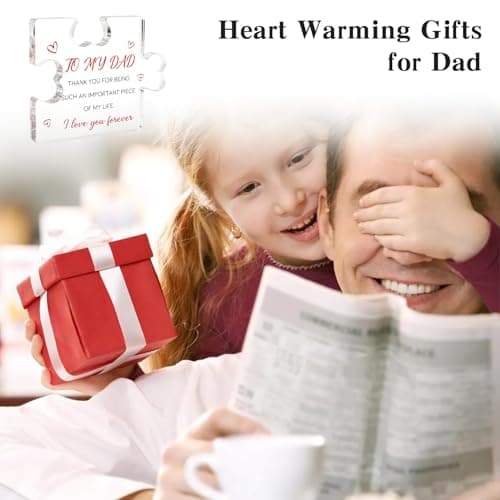 Father's Day Gifts for Dad, Dad Birthday Gift, Dad Gifts from Daughter Son, Dad Gifts for Fathers Day, Cool Gifts for Dad Acrylic Block Presents for Dad Christmas Gifts for Dad