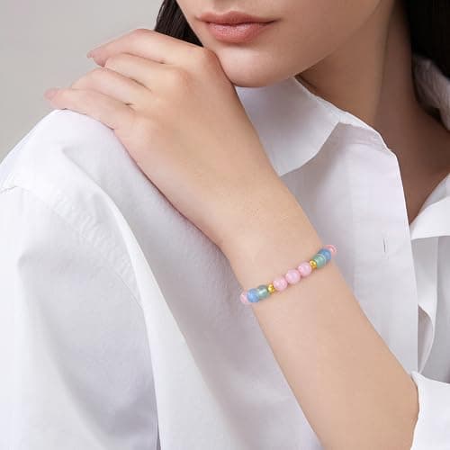 JoycuFF Gift For Friends, Women Friendship Gifts Idea, Bestie Daughter Mom Coworkers Birthday Gifts For Her, Mothers Day Christmas Healing Stone Beads Bracelet For Women