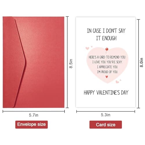 Romantic Valentines Card for Men Woman, Cute Valentines Card for Husband Wife, Happy Valentine’s Day Card, In Case I Don't Say It Enough