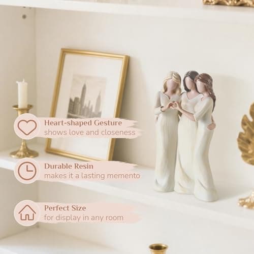 Storieme Storieme Friend Birthday Gifts for Women: Unique 3 Sisters Friendship Resin Figurines Statue - Sister Gift from Sisters - Special Christmas Friendship Day Present for Besties Female