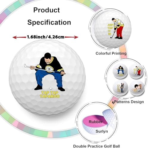 Artpreti 4 Pcs Funny Golf Balls for Birthday, Novelty Golfer Gift for Dad Coworkers Golfers Golf Lovers