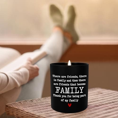 TEEZWONDER Friend Gifts for Women - Long Lasting Vanilla Lavender Candle 10 oz - Friendship Birthday Gifts for Women Men BFF Bestie Coworkers Friends Female, Scented Candles for Women Men