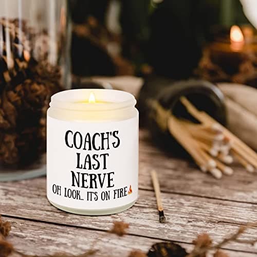 Niyewsor Soccer Coach Gifts, Lavender Scented Soy Wax Candle, Best Coach Christmas Gifts from Basketball/Baseball Team, Thank You Gift for Fitness/Athletic/Personal Trainer, Handmade, 7oz