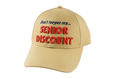 Birthday Baseball Cap, Don't Forget My Senior Discount Hat for Dad Grandpa Elders Father's Grandparents Beige