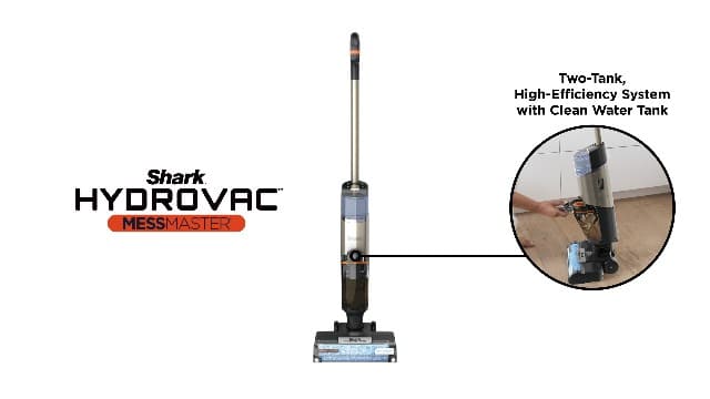 Shark | Wet Dry Vacuum Cleaner | Vacuum and Mop Combo | HydroVac MessMaster | 3-in-1 Self-Cleaning + Powerful Suction | 2 Brushrolls & 2 Solutions Included | Hardwood Floor & Area Rug Cleaner | AW261