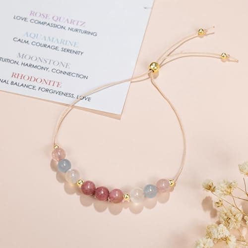 Healthy Pregnancy Gift, Moonstone Bracelet, Hope Bracelet for Women, First Time Mom Gifts, Spiritual Bracelet, Mothers Day Christmas Jewelry