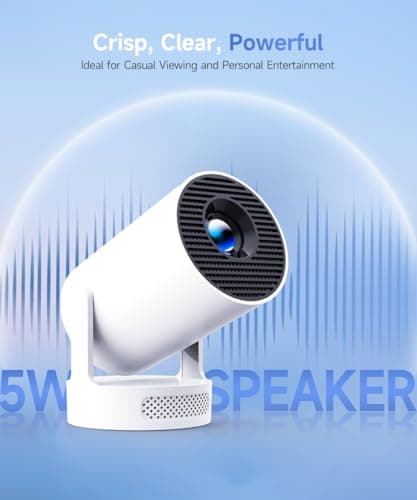 Mini Projector 4K support with WiFi 6 and Bluetooth 5.4, 5w Soundbase Speaker, Auto Vertical Keystone 180°Rotatable Portable Proyector for Home Bedroom Outdoor HY300Pro+