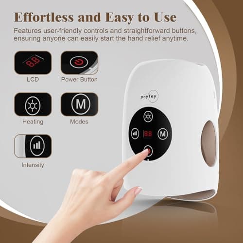 Hand Massager, 9 Modes 9 Intensities Hand Massage, Cordless Hand Massager for Arthritis and Carpal Tunnel, Gift for Christmas Men Women Parents Relaxation at Office,White