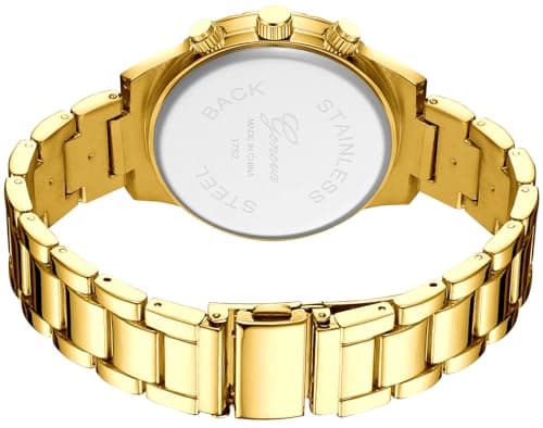 MASTOP Unisex Luxury Crystal Diamond Watches Silver Gold Fashion Quartz Analog Watch Stainless Steel Band Quartz Bracelet Big Face Women's Men's Watches