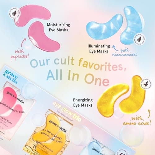 grace & stella Under Eye Patches (12 pairs) Eye Masks for Puffy Eyes and Dark Circles - Birthday Gifts for Women, Bachelorette Party Favors, Bridesmaid, Self Care and Relaxation Gifts for Her - Vegan