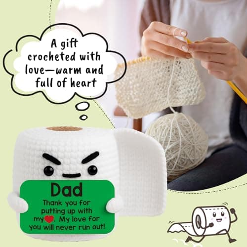 Dad Birthday Gifts for Dad from Daughter Son Christmas Funny Small Gag Cool Handmade Crochet I Love You Daddy New Bonus Step Best Dads Ever Thank You Fathers Day Christmas Stocking Stuff Gift