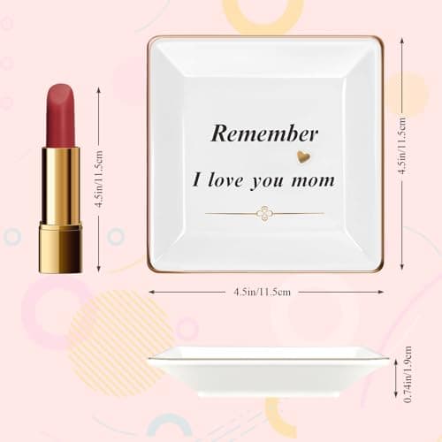 Ceramic Jewelry Tray for Mom: Christmas Gifts for Women Wife Grandma.Trinket Tray Dish Decorations for Rings Earrings Necklaces Bracelet, Mothers Day Birthday Gifts for Women Mom Sister Friends