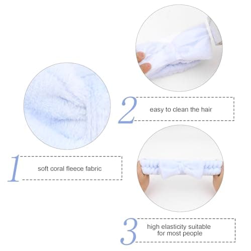 Semato Bachelorette Party Favor Set - Bride & Bridesmaid Spa Headbands (1 Bride + 7 Blue)