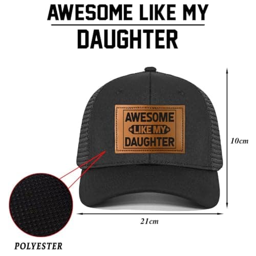 Gifts for Dad from Daughter - Funny Father Hat for Christmas - Dad Birthday Gifts from Daughter - Adjustable Fit, Comfortable Cotton, Perfect Present for Awesome Father Daughter Trucker Hat