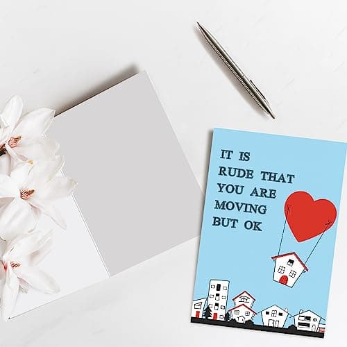 Spercy Funny Moving Card, Congrats New House Card, Housewarming Card, Going Away Gift, Funny Card for Neighbor, It's Rude That You're Moving But OK
