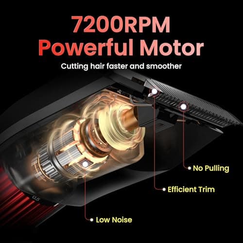 Men's Beard Trimmer with Precision Dial, 20 Adjustable Length Settings for Beard Mustache & Facial Grooming, Cordless Rechargeable, Professional Hair Clipper IPX7 Waterproof Wet/Dry Use, Red